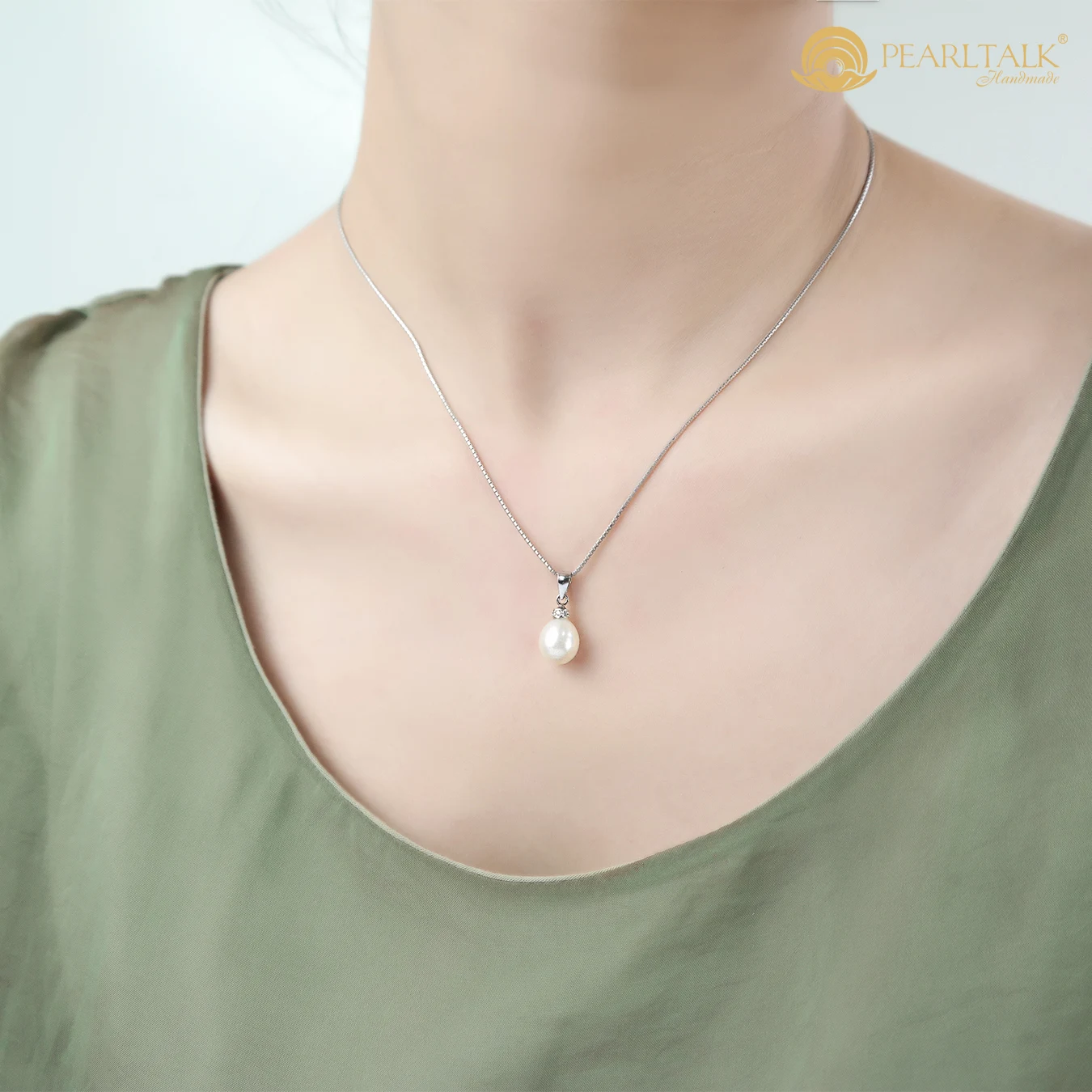 MẶT DÂY CHUYỀN NGỌC TRAI VÀNG TRẮNG GIỌT NƯỚC
